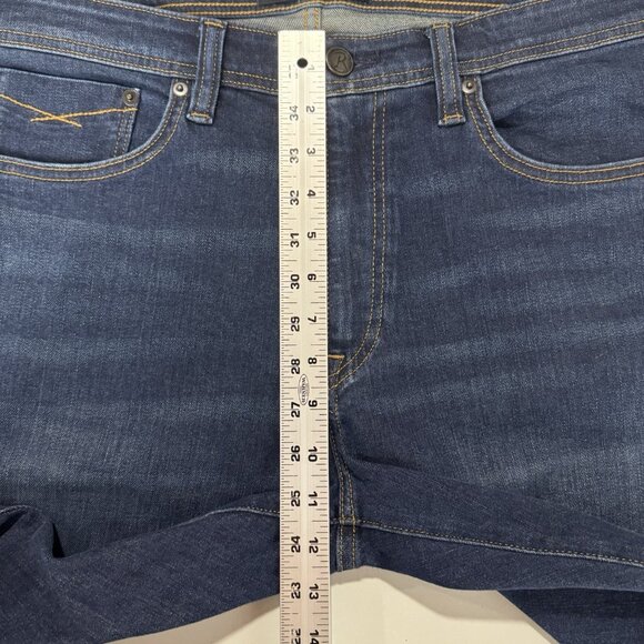 Revtown Jeans Mens 36x32 Blue Automatic Relaxed Straight Stretch Dark Wash Denim - Picture 9 of 12